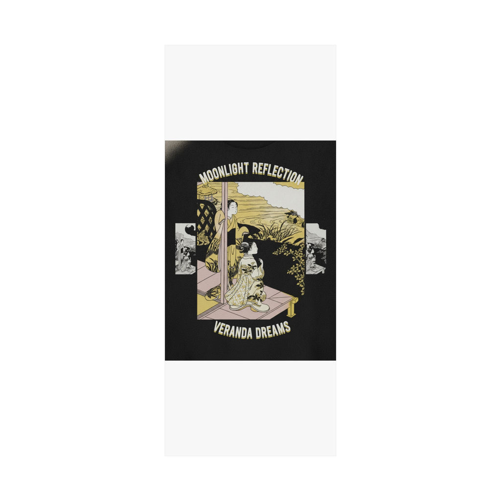 Streetwear Collage — Two Girls On A Veranda Beside A Stream With The Moon — Matte Poster