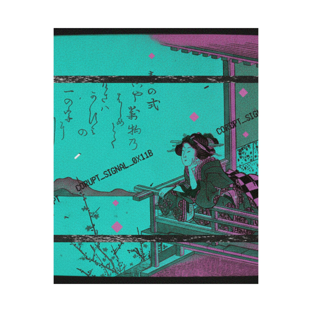 Glitch Culture — Courtesan Leaning On The Railing Of A Veranda — Matte Poster