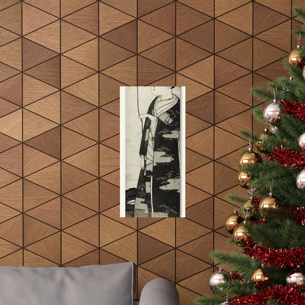 Ecommerce Main — A Woman Playing With A Monkey Which Has Climbed A Tree — Matte Poster