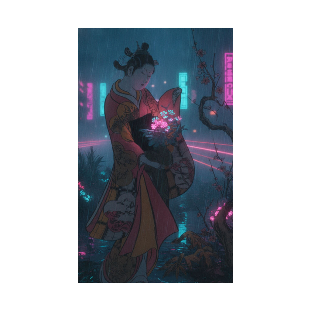 Neon Noir — A Young Lady In A Garden — Matte Poster