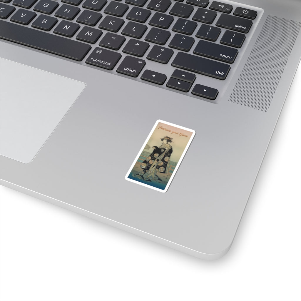 Affirmation — Yoshizawa Iroha As A Woman Standing On The Engawa Of A House By A River — Kiss-Cut Sticker