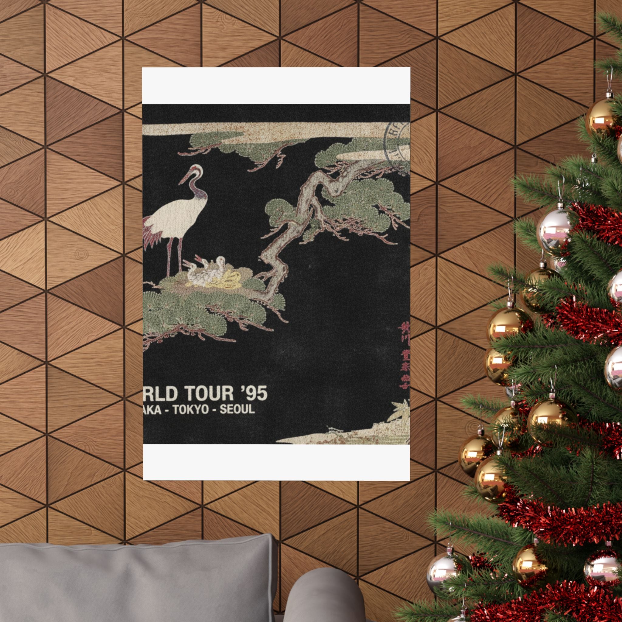 Vintage Bootleg — Crane And Their Young In Their Nest In The Branches Of A Pine-Tree — Matte Poster