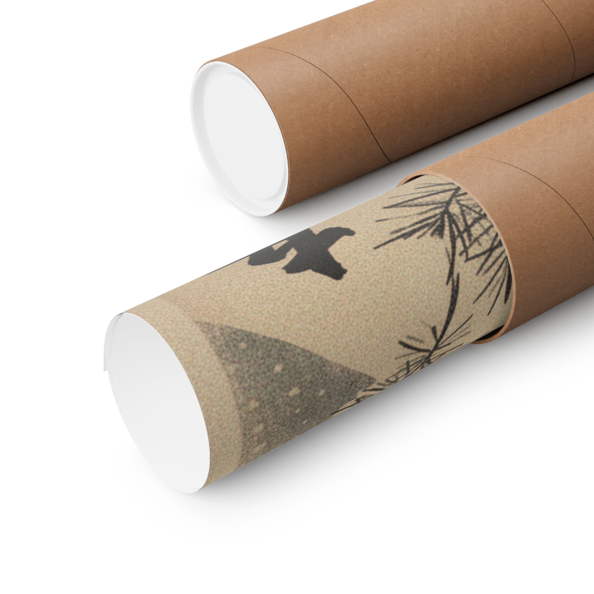 Japanese Street — Golden Pheasant And Pine Shoots In Snow — Matte Poster