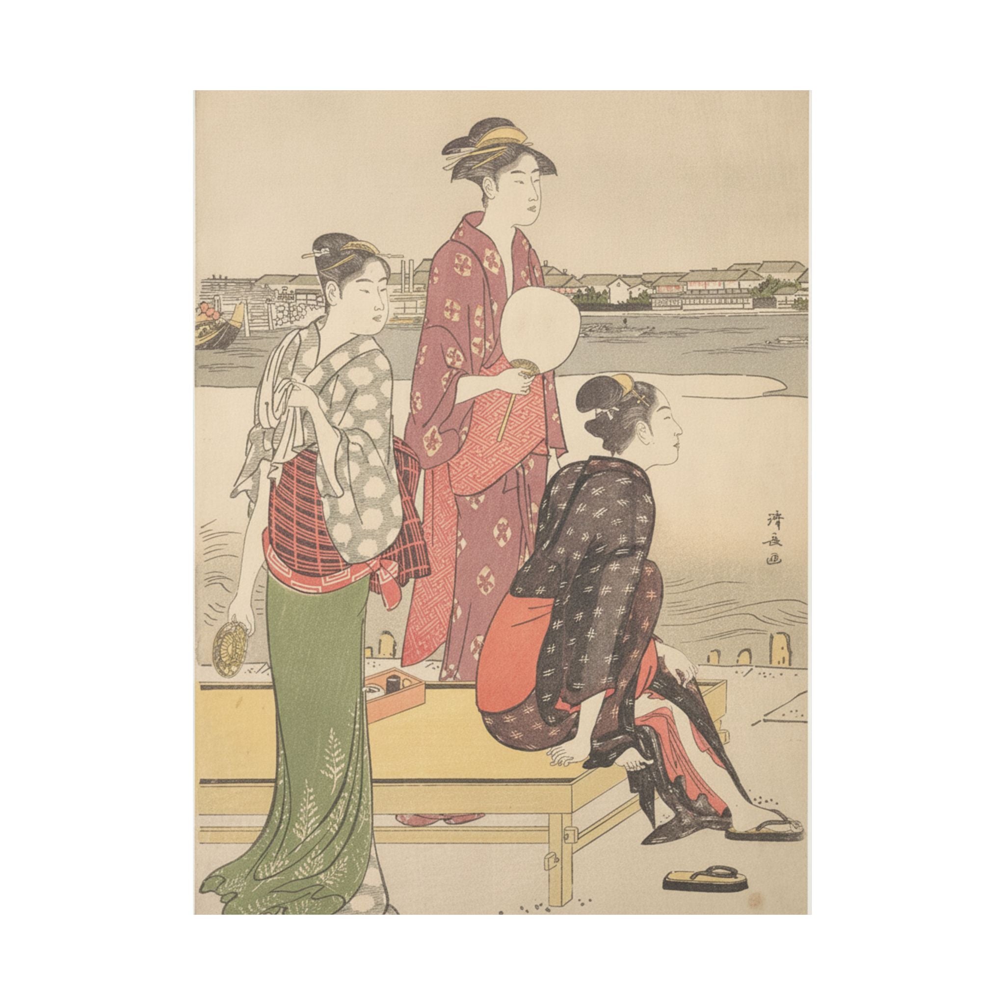 Watercolor — Evening On The Banks Of The Sumida River — Matte Poster