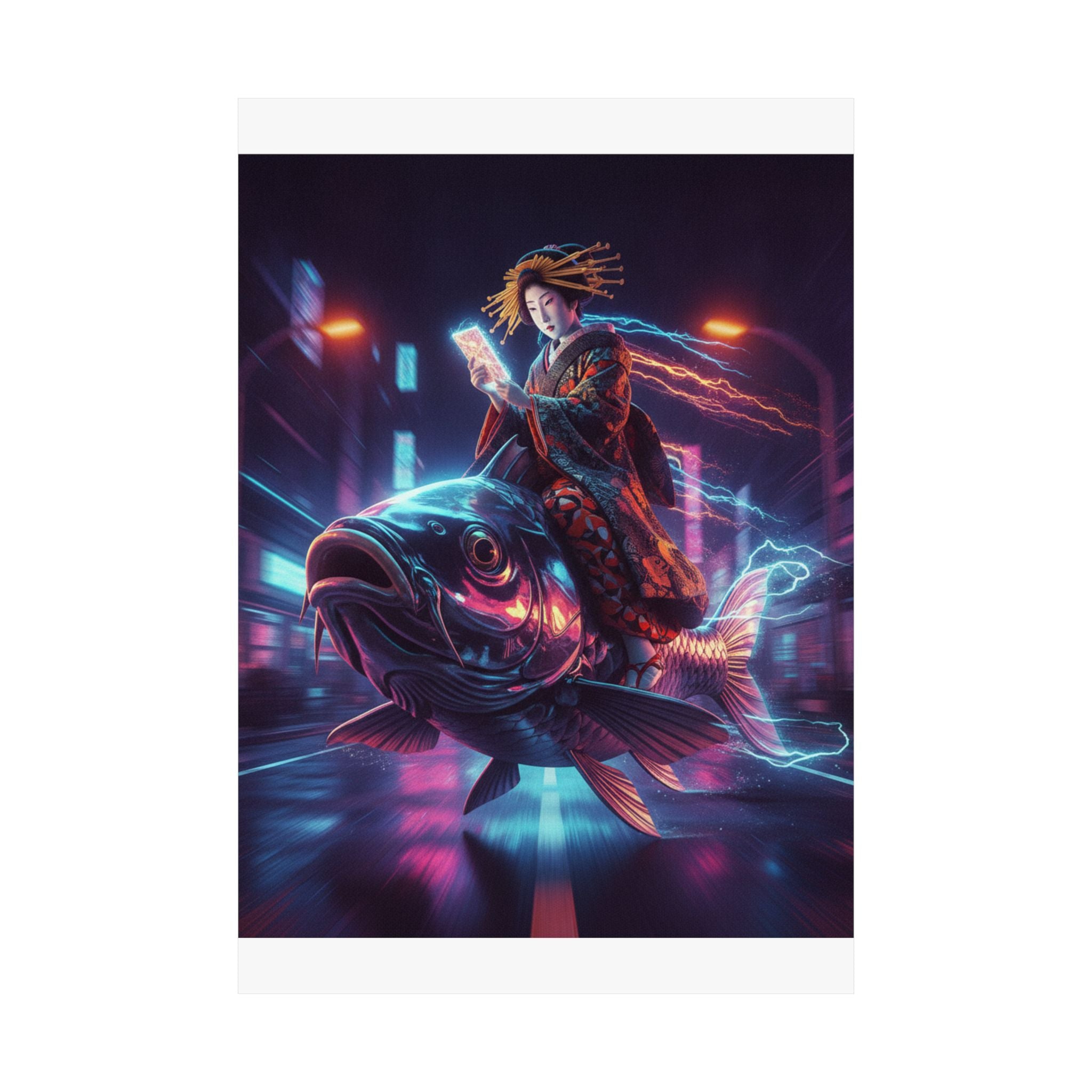 Fast Furious — Courtesan Seated On A Carp — Matte Poster
