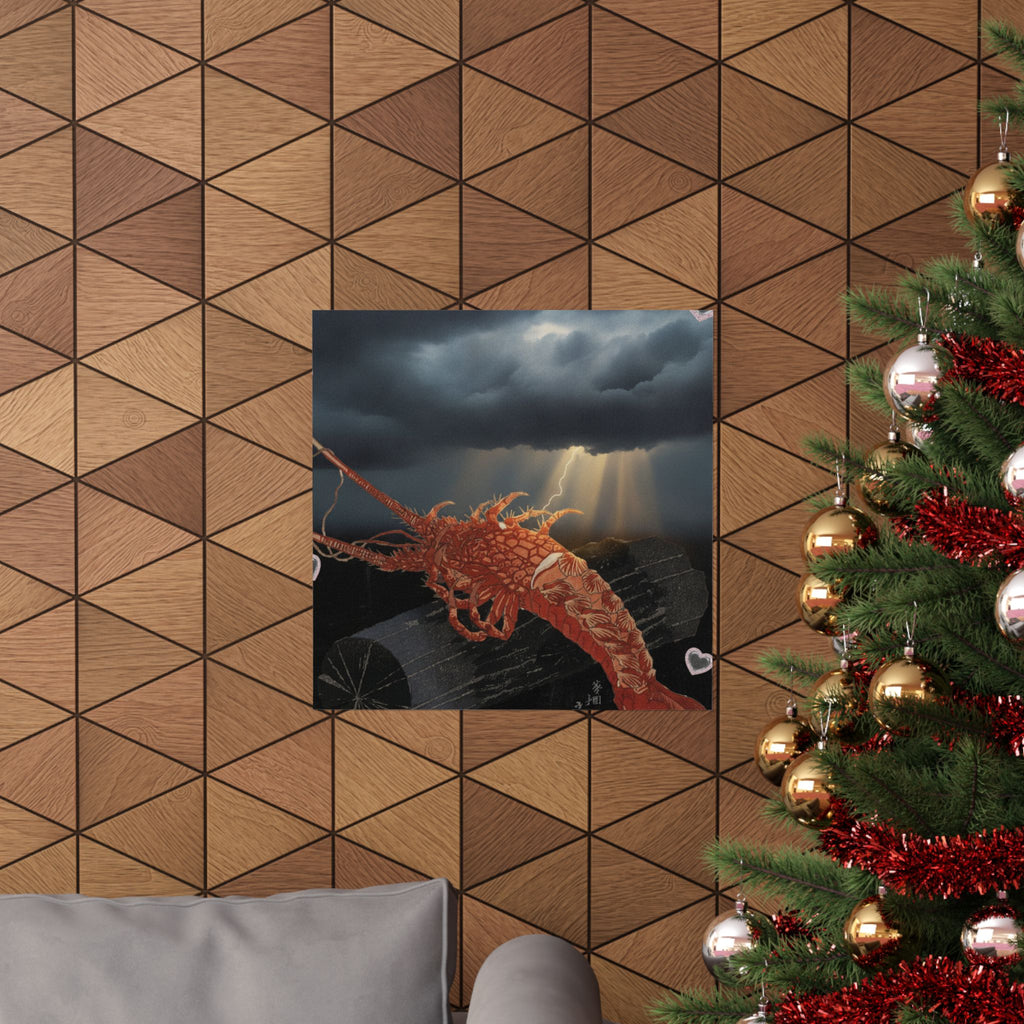 Dramatic Storm — Lobster On A Piece Of Charcoal — Matte Poster