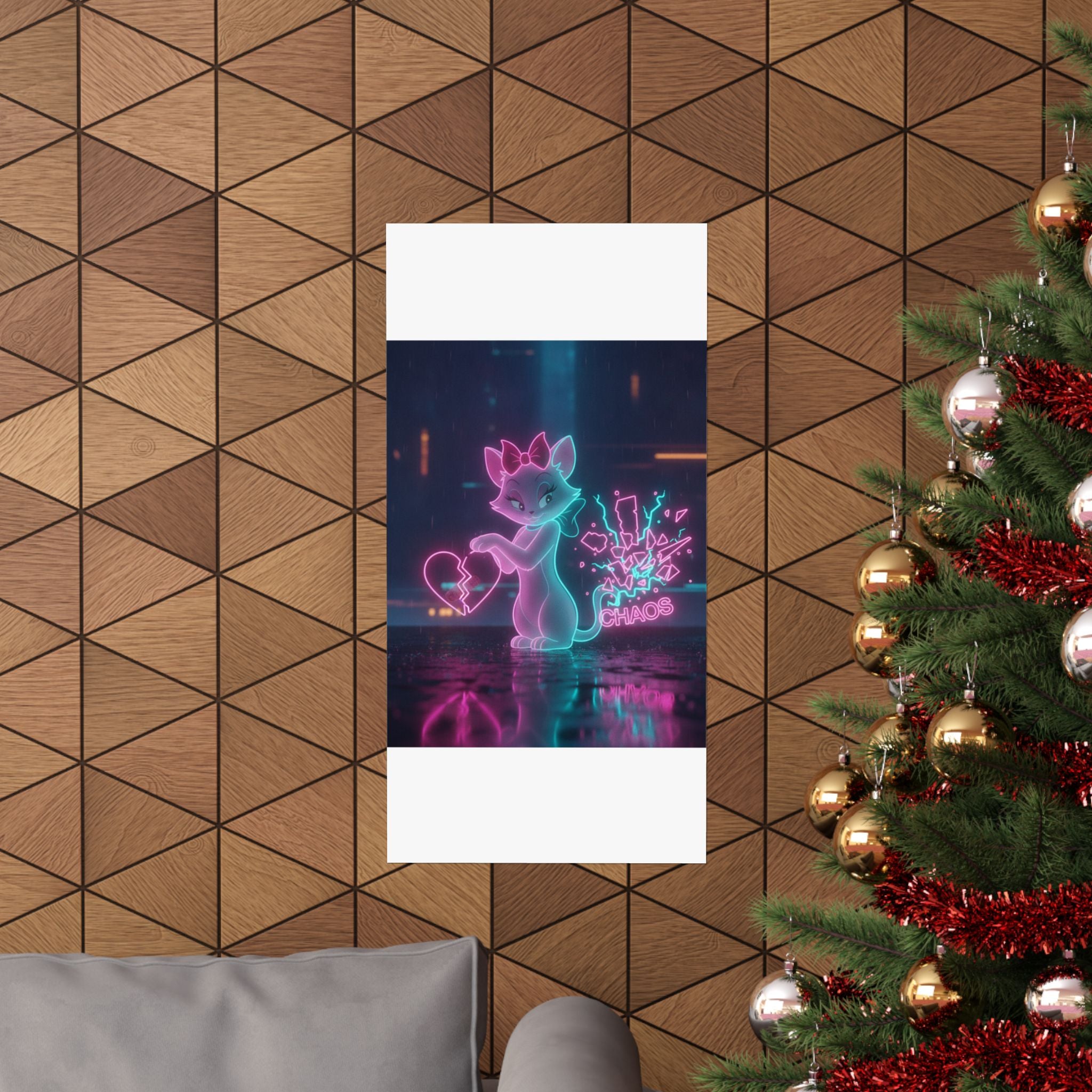 Neon Noir — Cat — Matte Poster