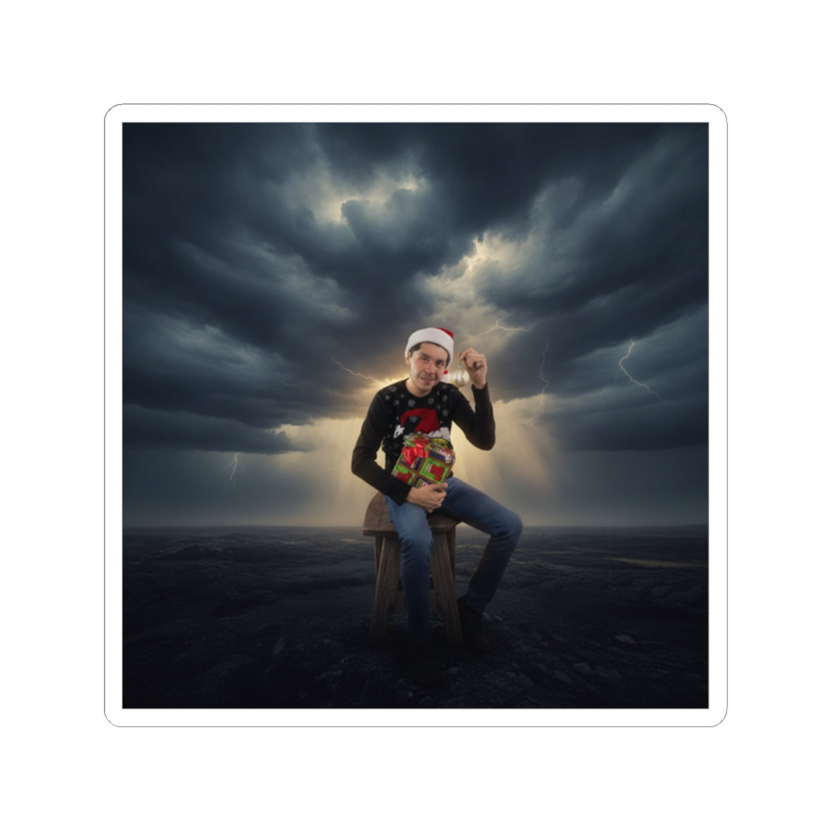 Dramatic Storm — Person — Kiss-Cut Sticker