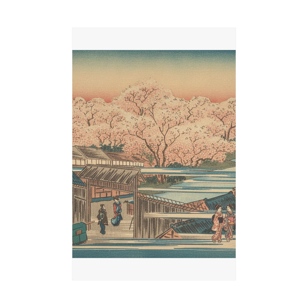 Scenic Nature — Morning Cherries At Yoshiwara — Matte Poster