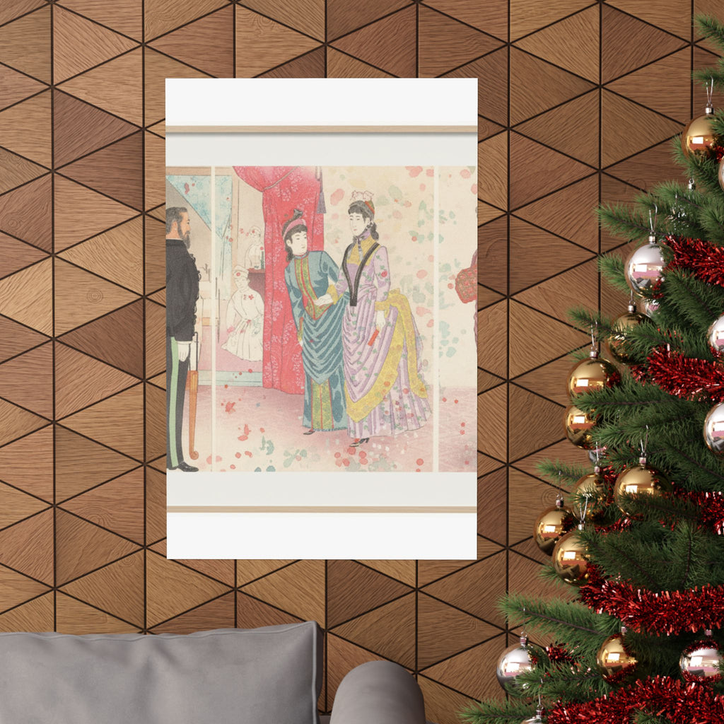 Watercolor — Illustration Of The Empress Visiting A Field Hospital [In Hiroshima] (Yasen Byōi — Matte Poster