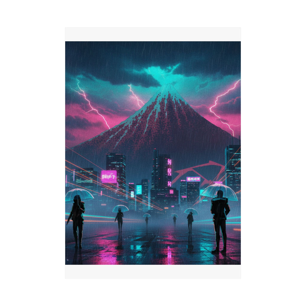 Neon Noir — Storm Below Mount Fuji (Sanka No Haku U), From The Series Thirty-Six Views Of Mo — Matte Poster