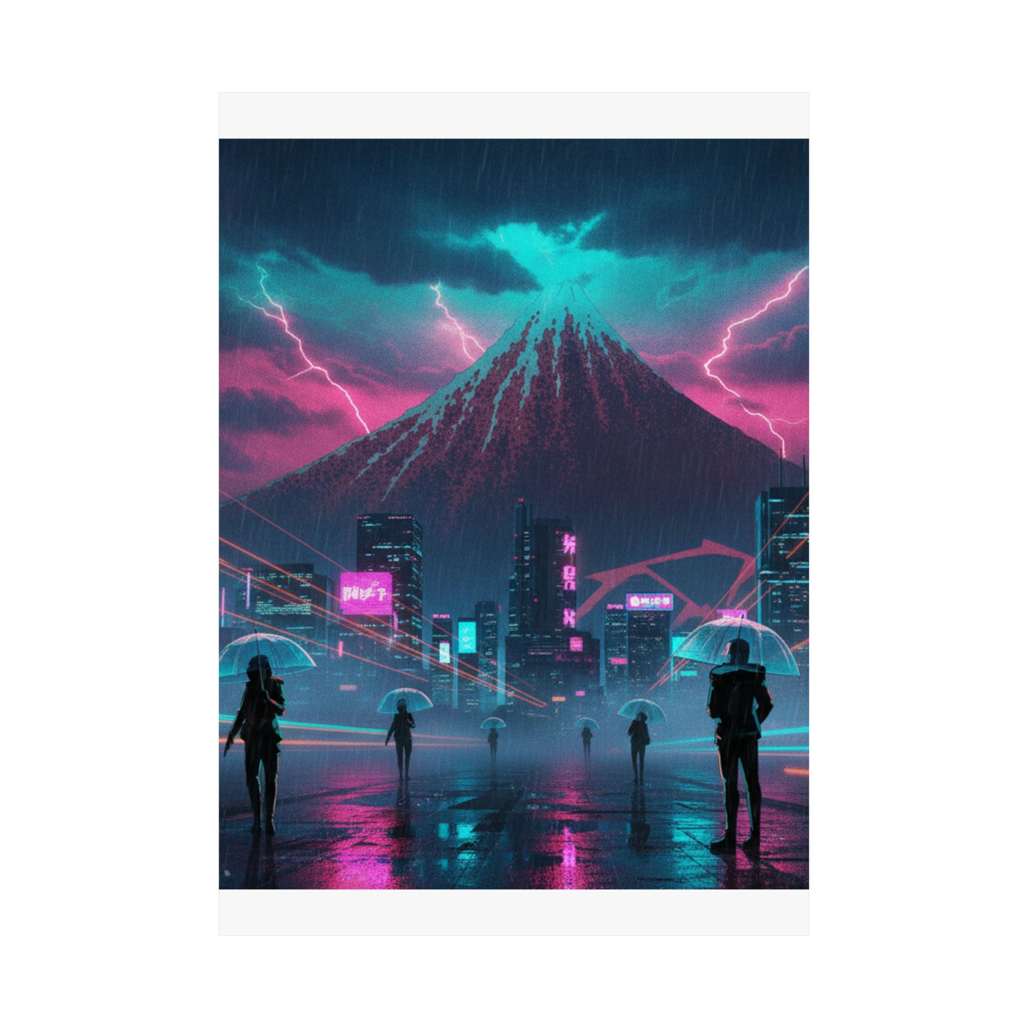 Neon Noir — Storm Below Mount Fuji (Sanka No Haku U), From The Series Thirty-Six Views Of Mo — Matte Poster