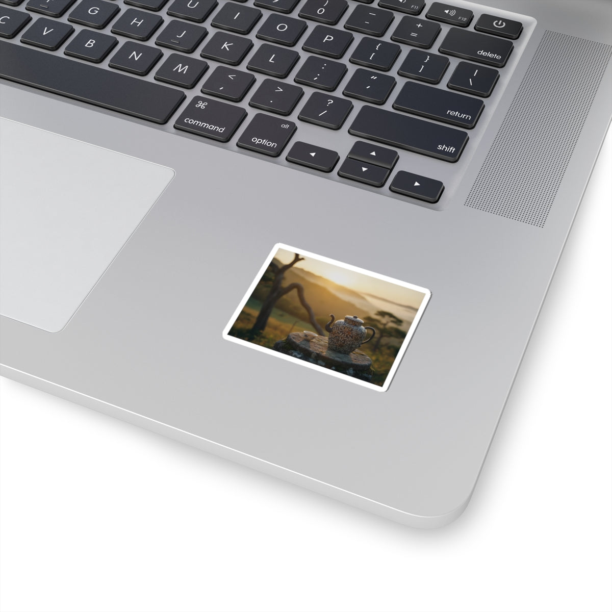 Scenic Nature — Wine Pot And Cup — Kiss-Cut Sticker