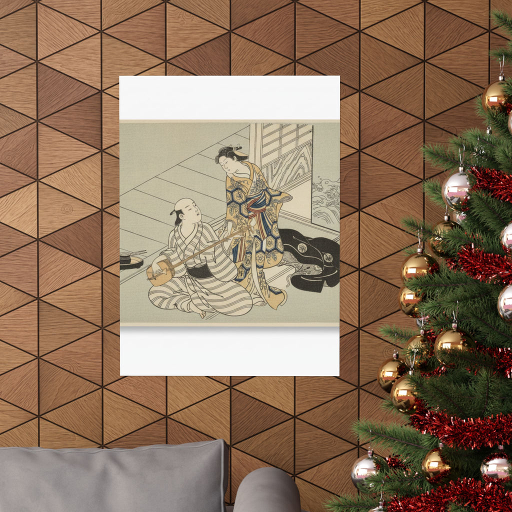 Ecommerce Main — Lady Interrupting Her Lover, Who Is Playing The Shamisen — Matte Poster