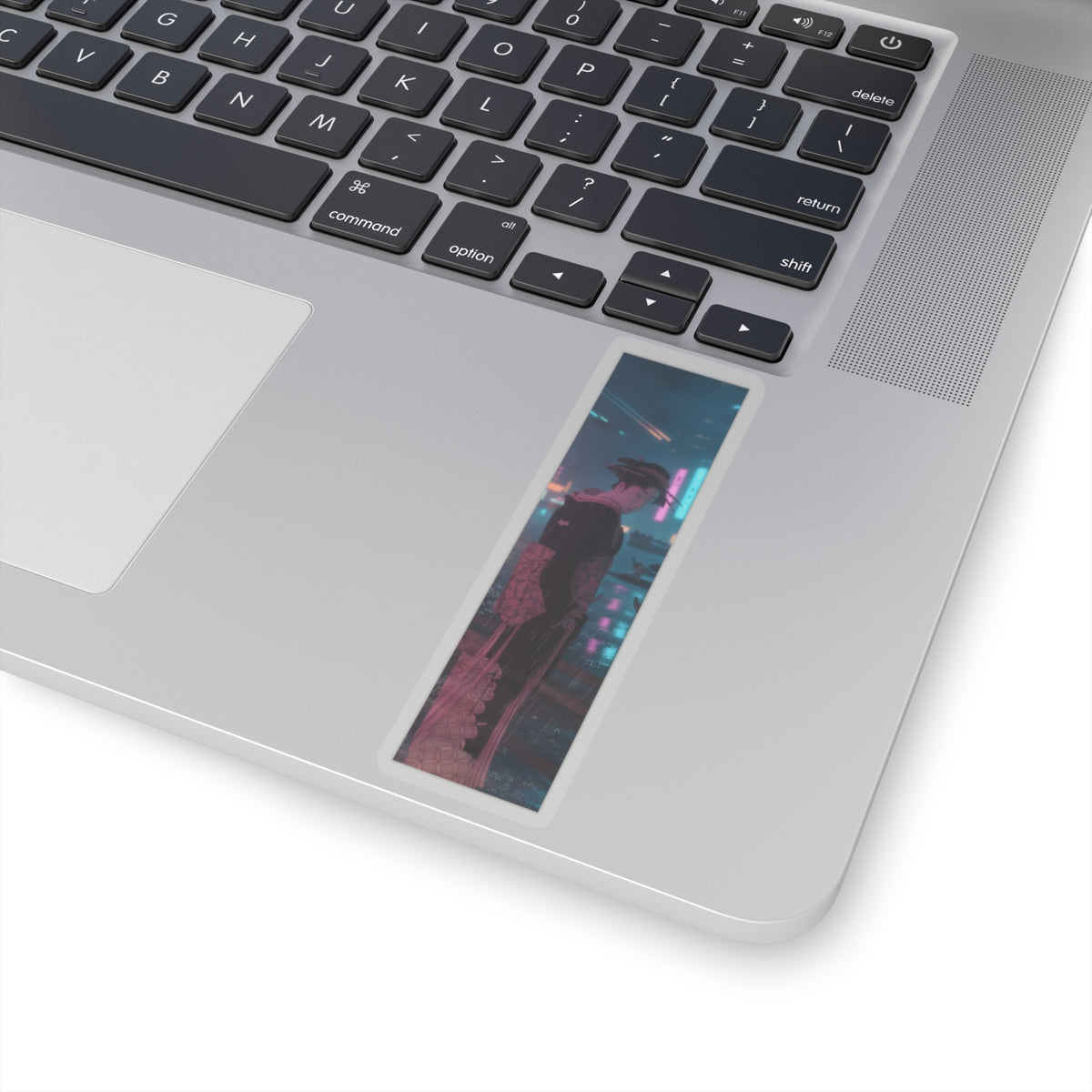 Neon Noir — Young Lady By The Shore — Kiss-Cut Sticker