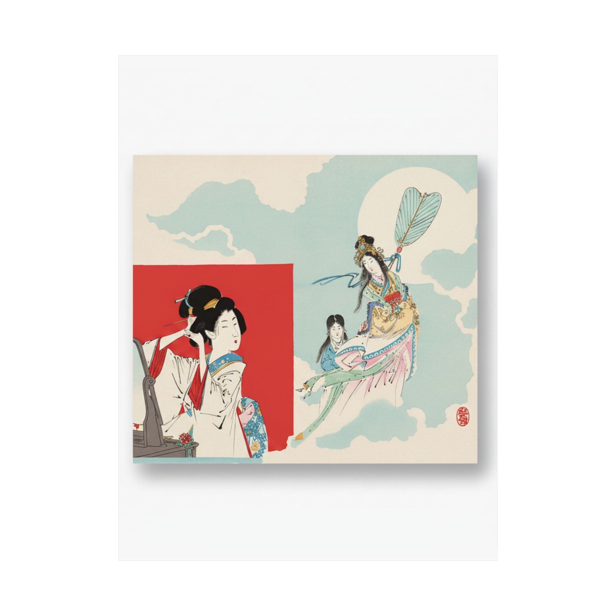 Ecommerce Main — 'Ideal And Actual' (Risō To Genjitsu); Iillustration From Bungei Kurabu (Literar — Matte Poster