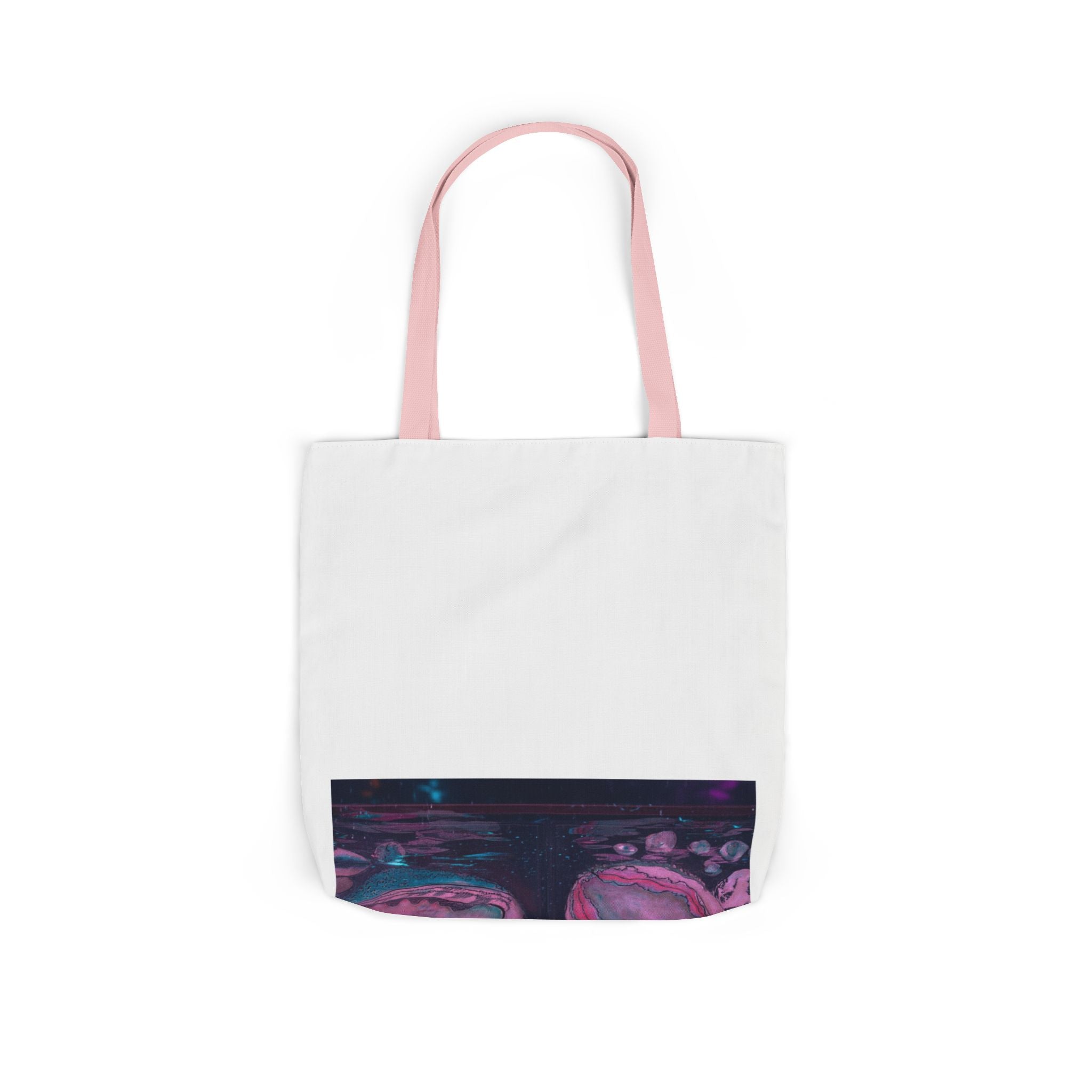 Neon Night Glow Agate Abstract Photo Canvas Tote Bag