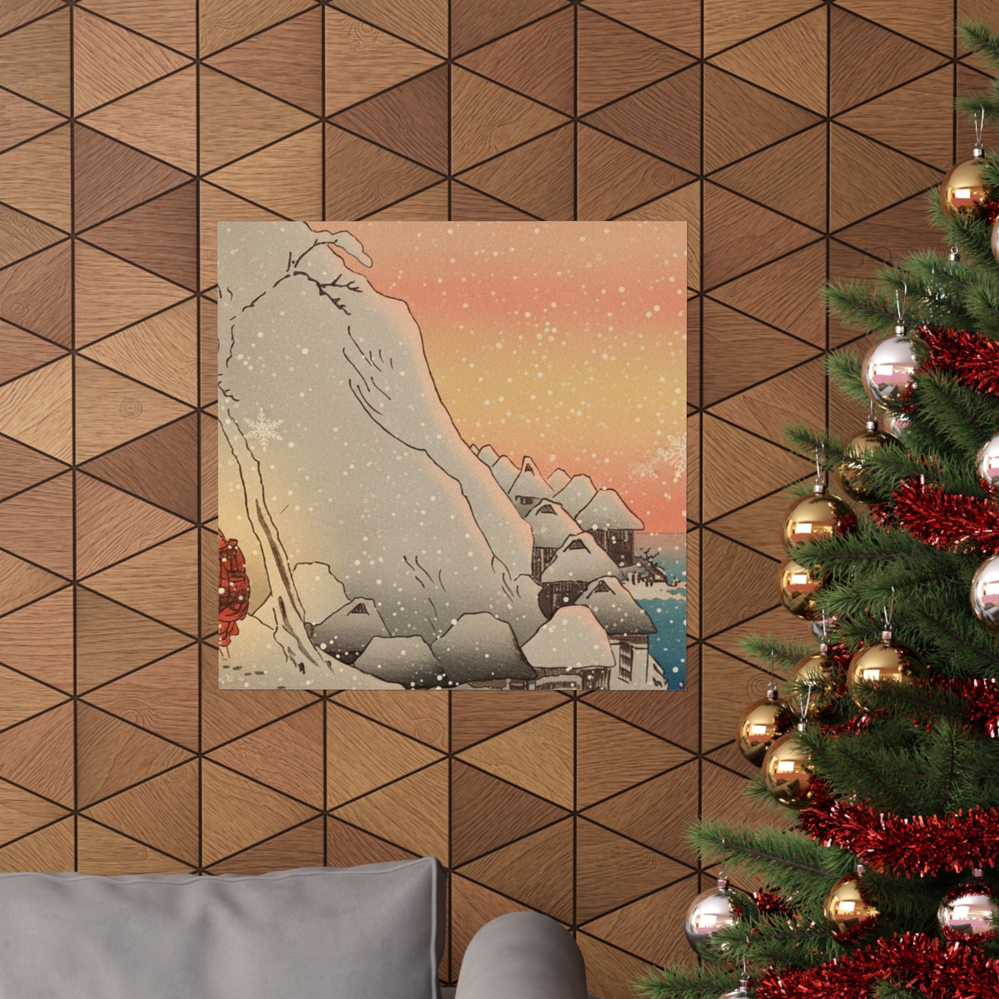 Southern Sunset — Nichiren In Snow At Tsukahara, Sodo Province — Matte Poster