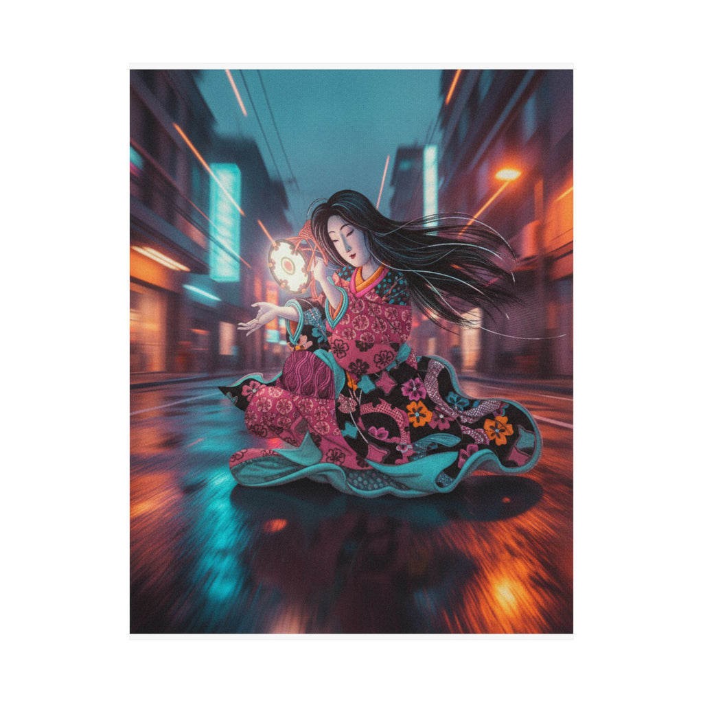 Fast Furious — Woman Playing The Tsuzumi — Matte Poster