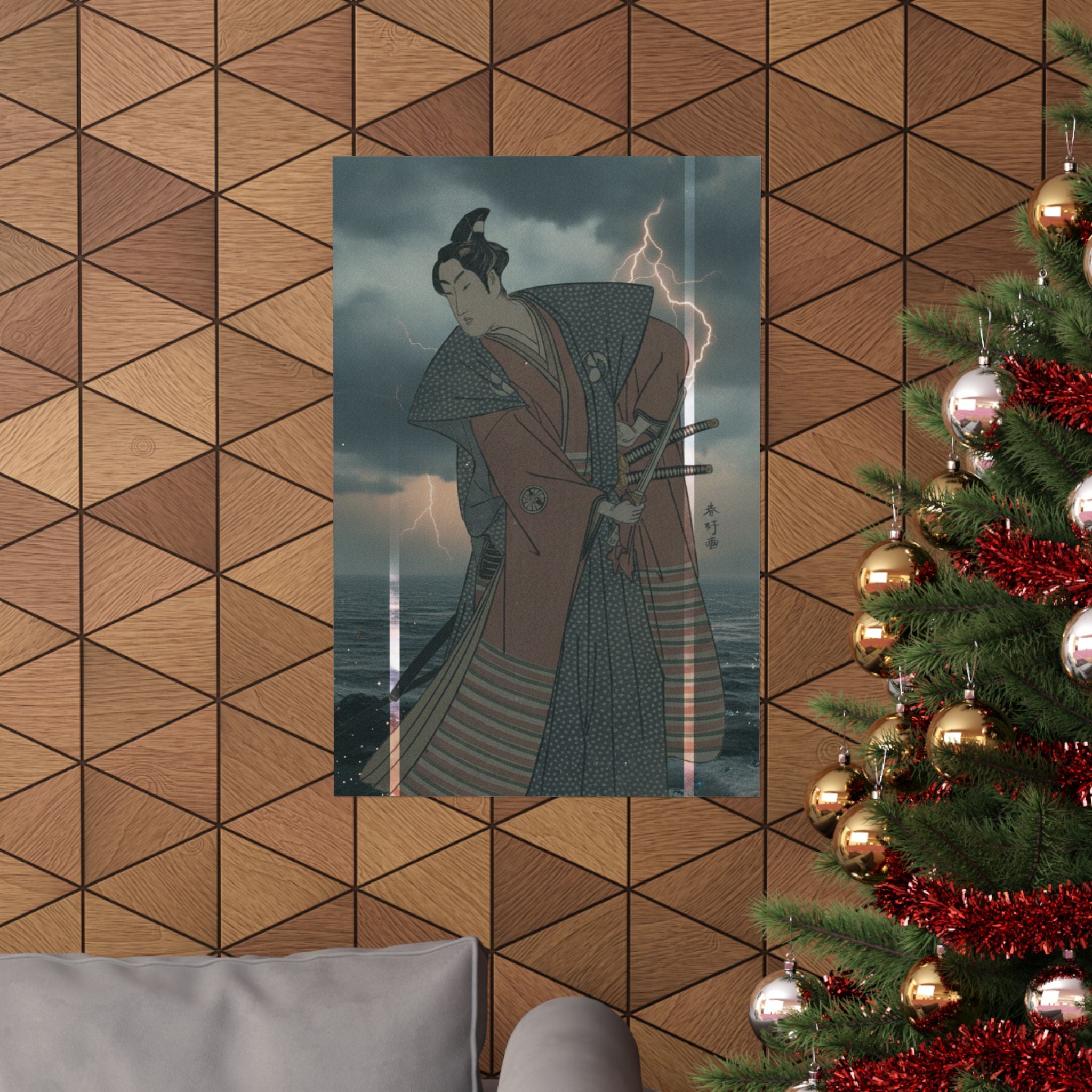 Dramatic Storm — The Third Segawa Kikunojo In The Role Of Oboshi Rikiya — Matte Poster