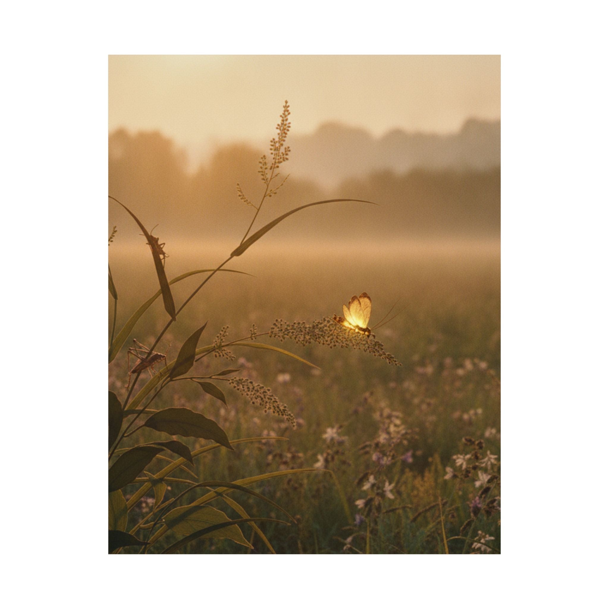Scenic Nature — Tree Cricket (Matsumushi); Firefly (Hotaru), From The Picture Book Of Crawling C — Matte Poster