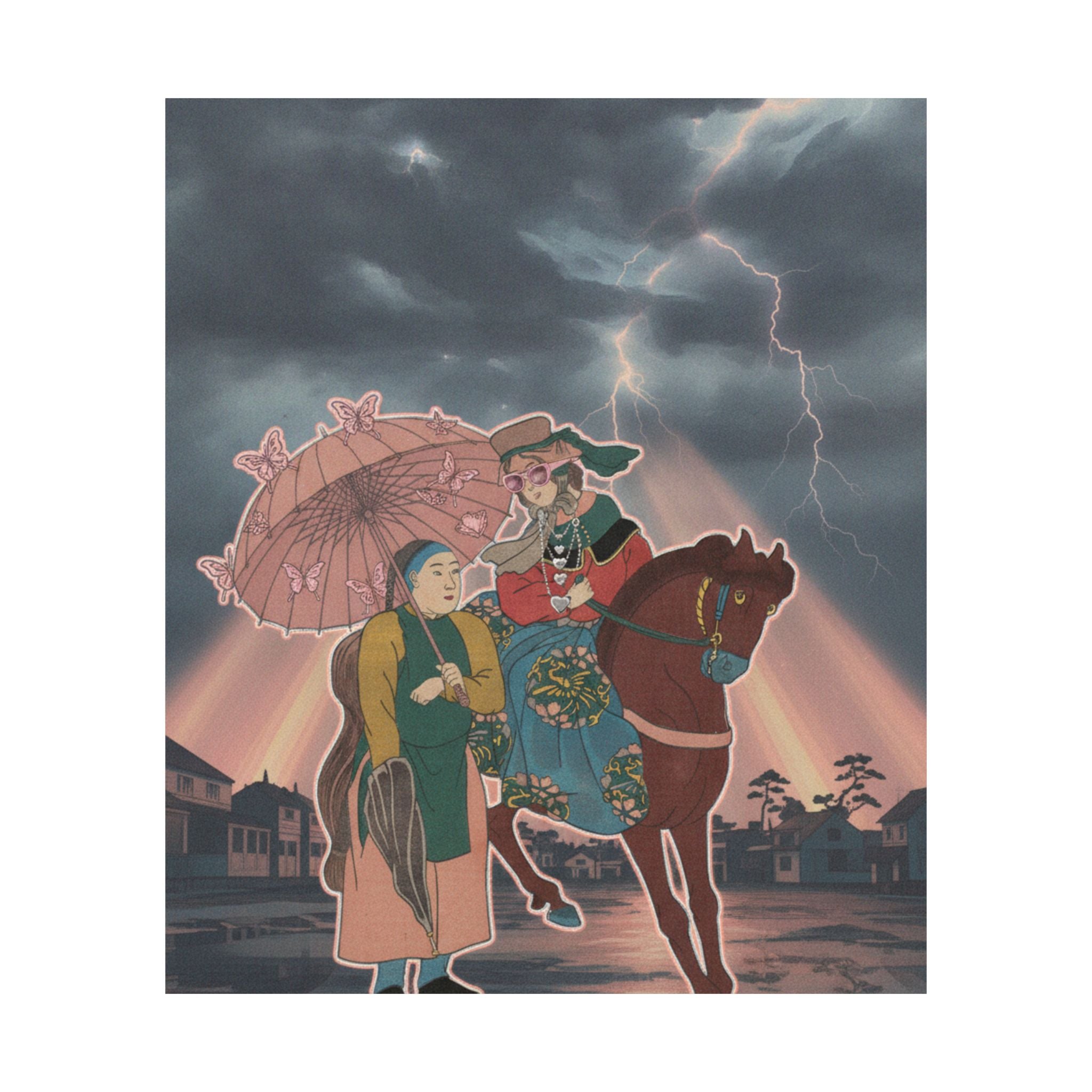Dramatic Storm — An English Woman With A Chinese Servant In The Foreign District, From The Series — Matte Poster