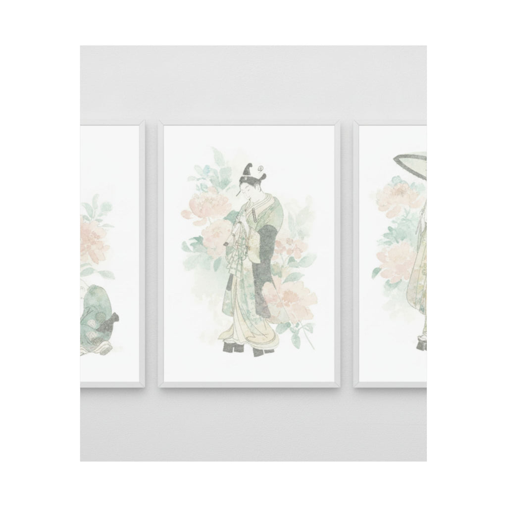 Watercolor — Tripytych Of Young Men — Matte Poster