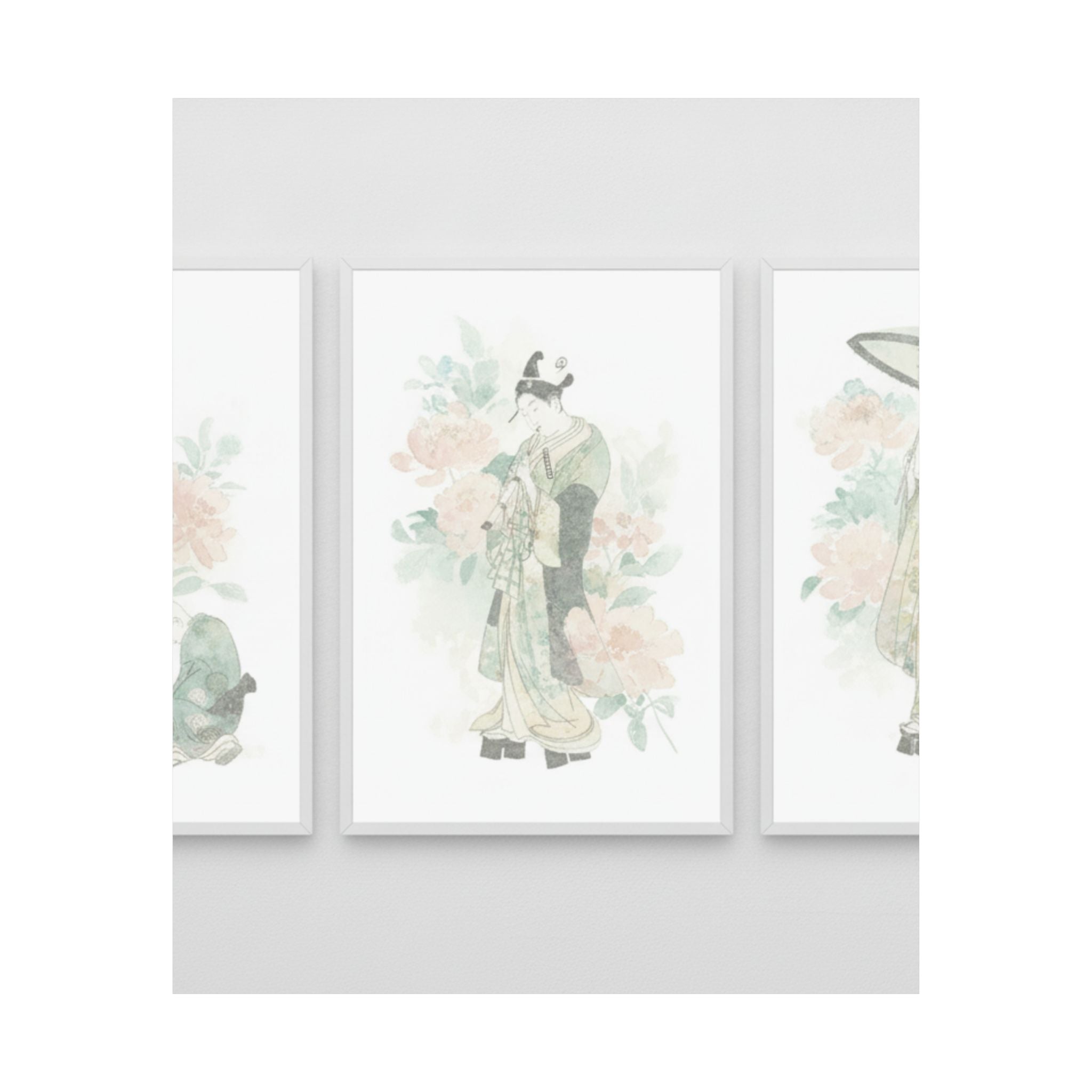 Watercolor — Tripytych Of Young Men — Matte Poster