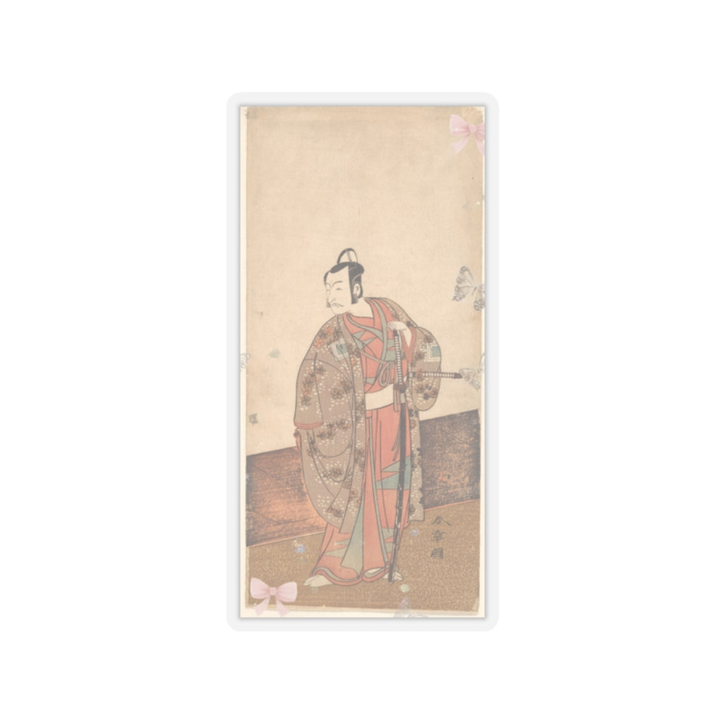 Ecommerce Main — The Actor Ichikawa Danjuro V Standing Inside Of A House And In Front Of An Engaw — Kiss-Cut Sticker