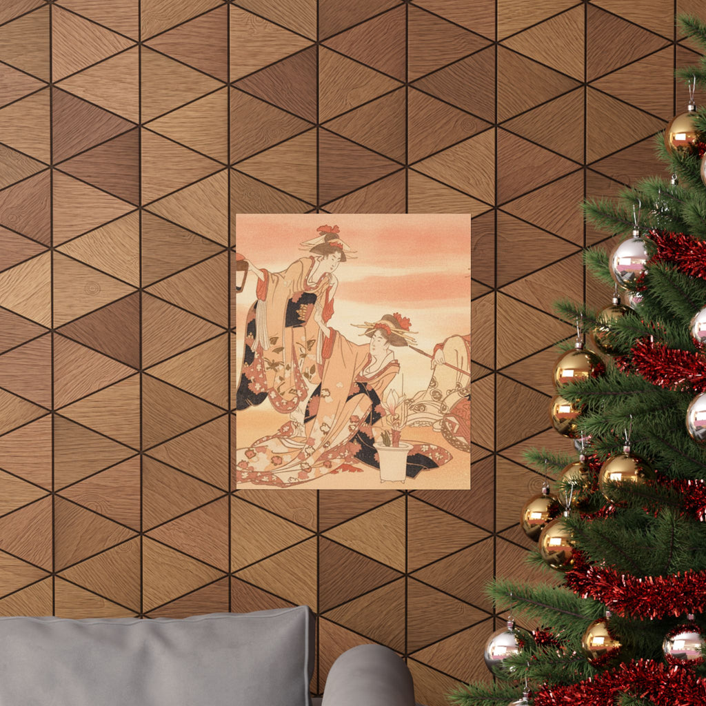 Southern Sunset — Three Young Ladies Visiting Together — Matte Poster