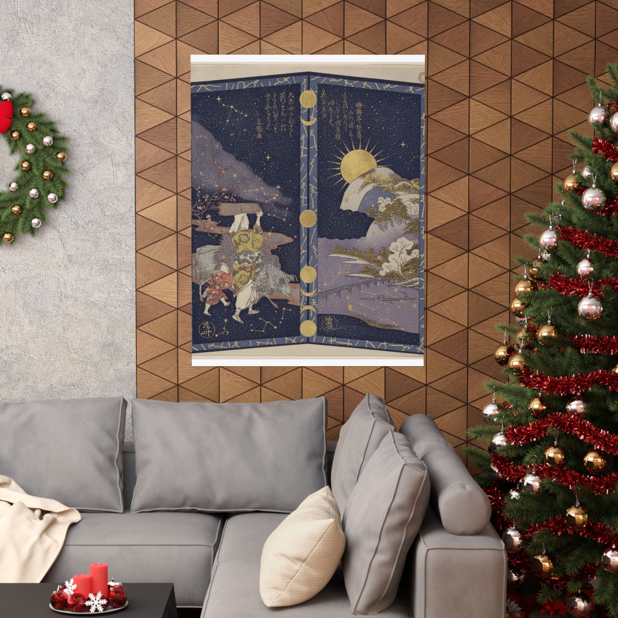 Celestial — Surimono In Shape Of Small Twofold Screen — Matte Poster