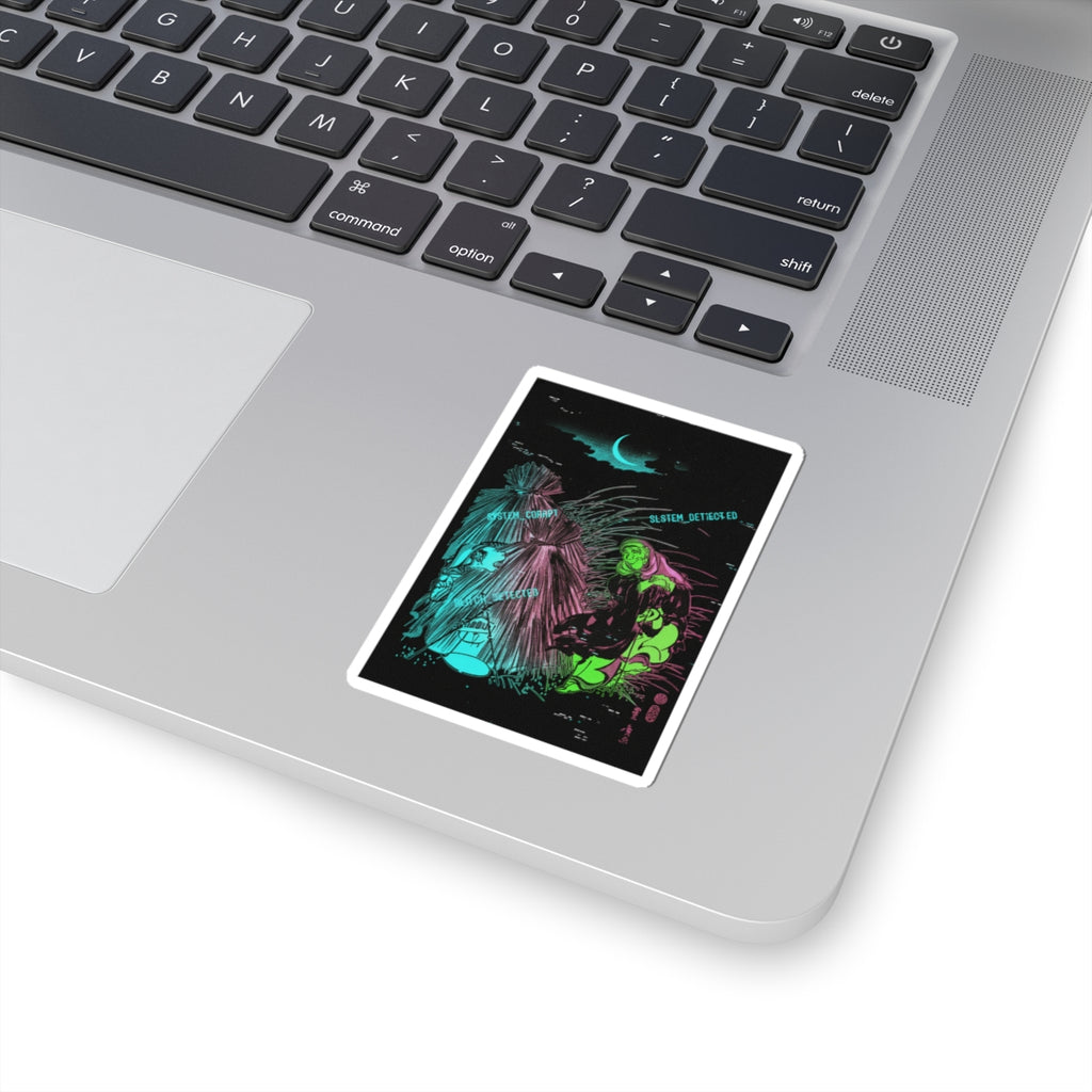 Glitch Culture — Trapping The Fox — Kiss-Cut Sticker
