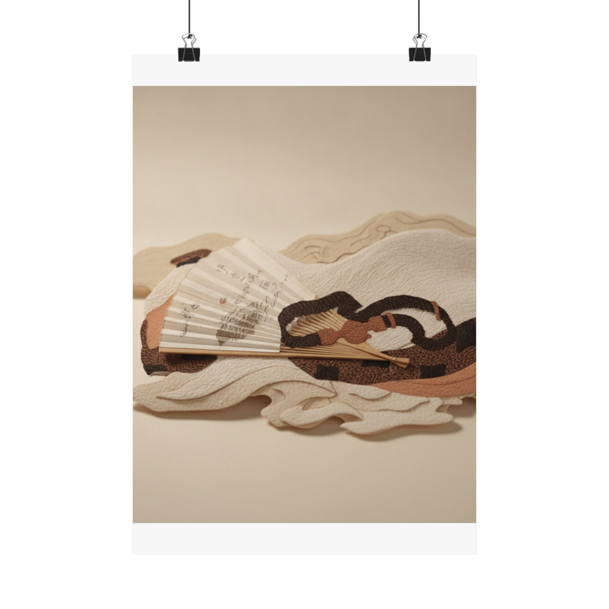 Product Marketing — Belt And Fan On A Piece Of Cloth — Matte Poster