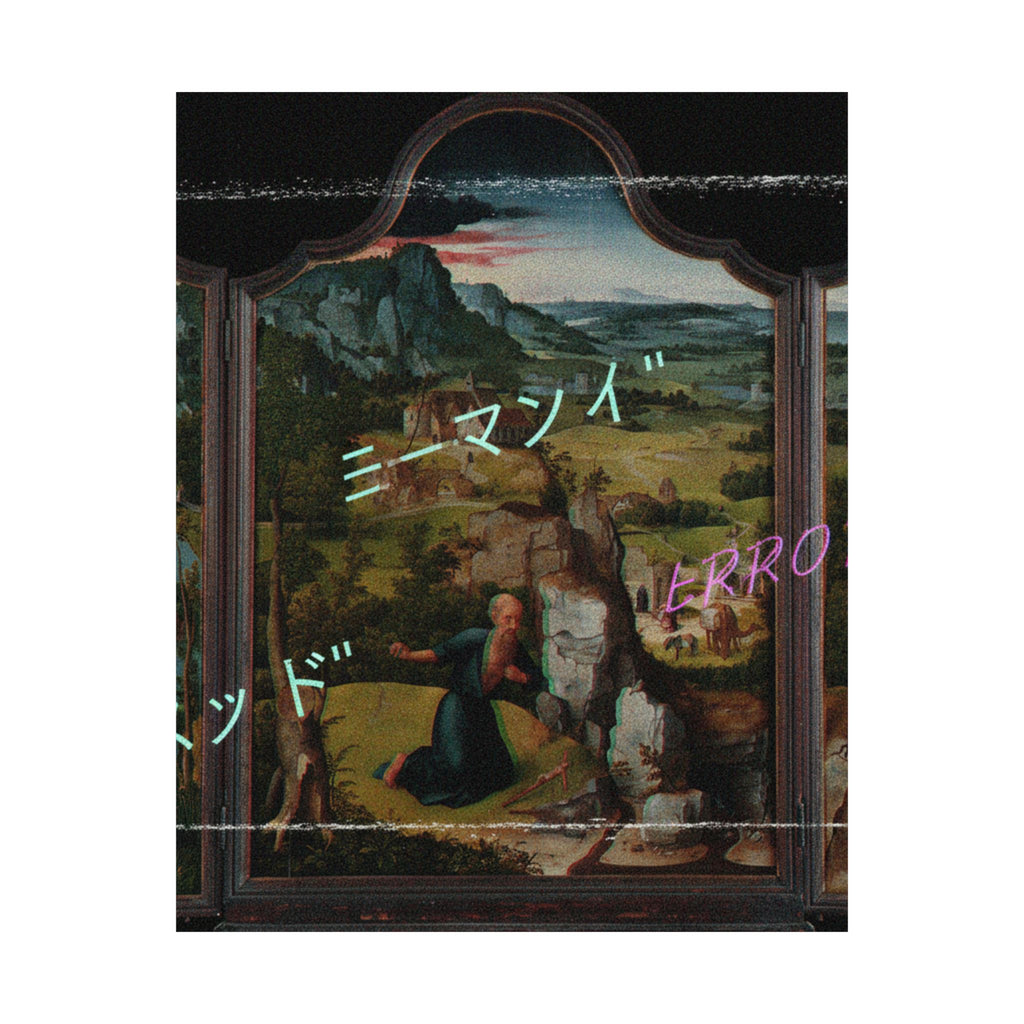 Glitched Renaissance Triptych Vaporwave ERROR Matte Poster