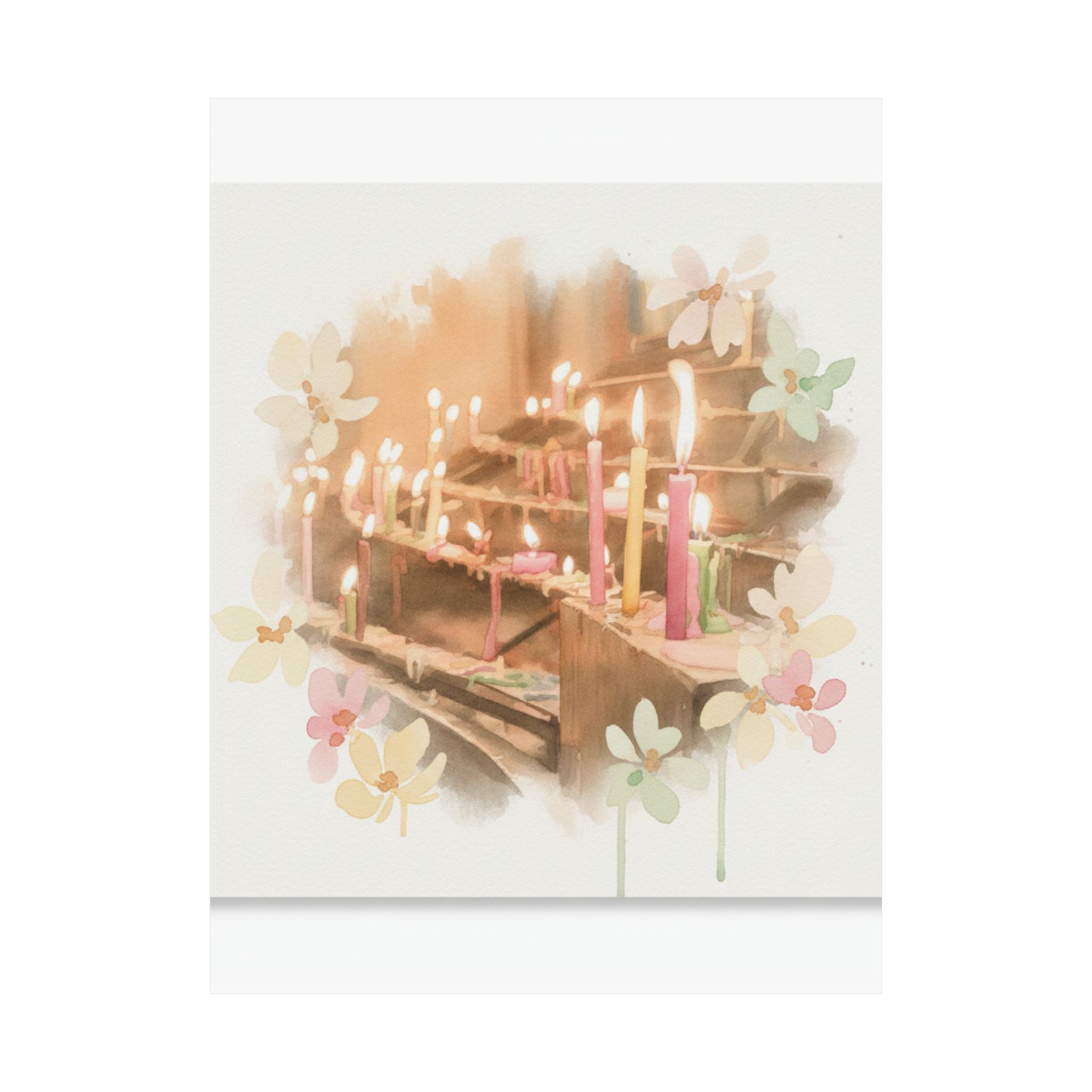 Watercolor — Candle — Matte Poster