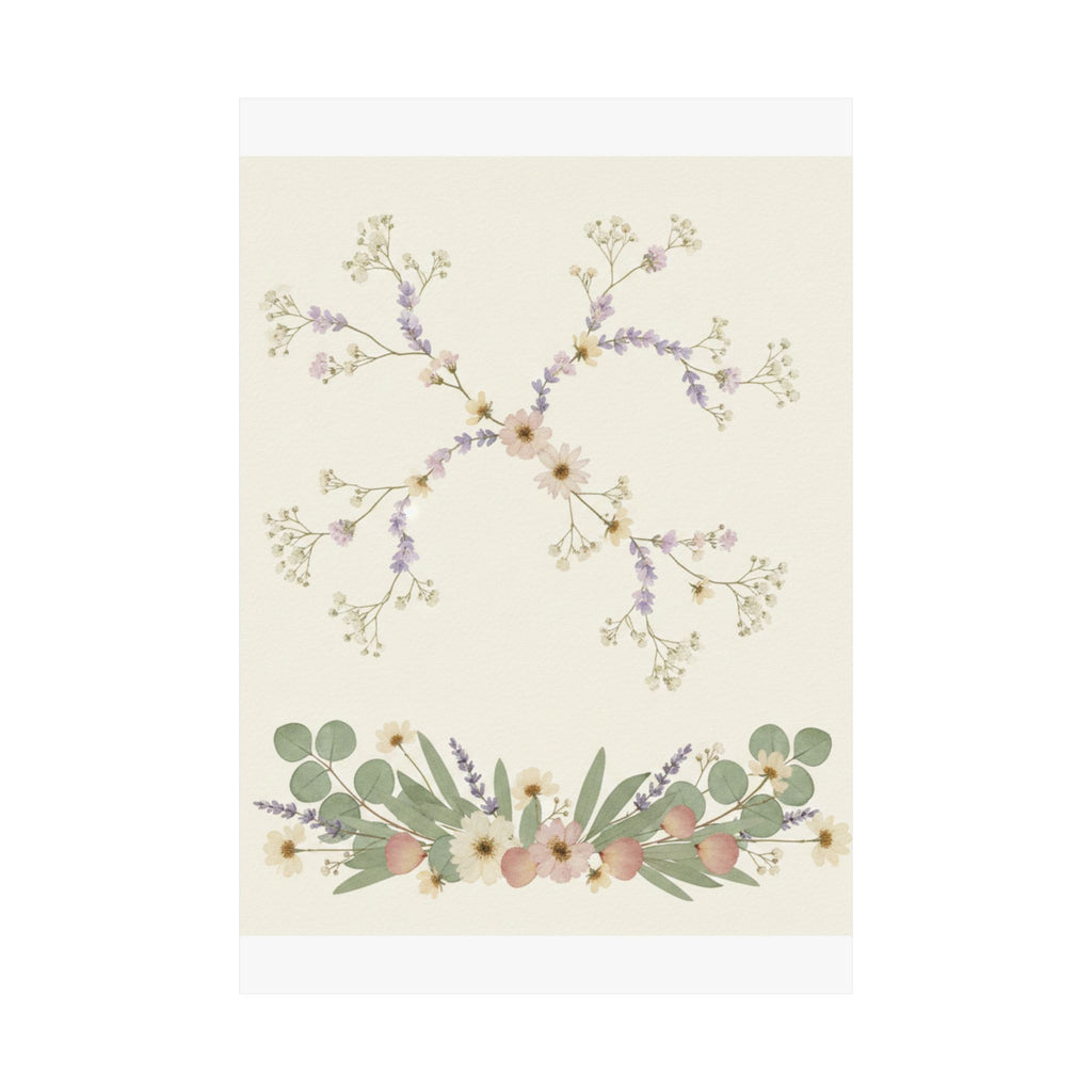 Pressed Lavender & Eucalyptus Garland Matte Poster