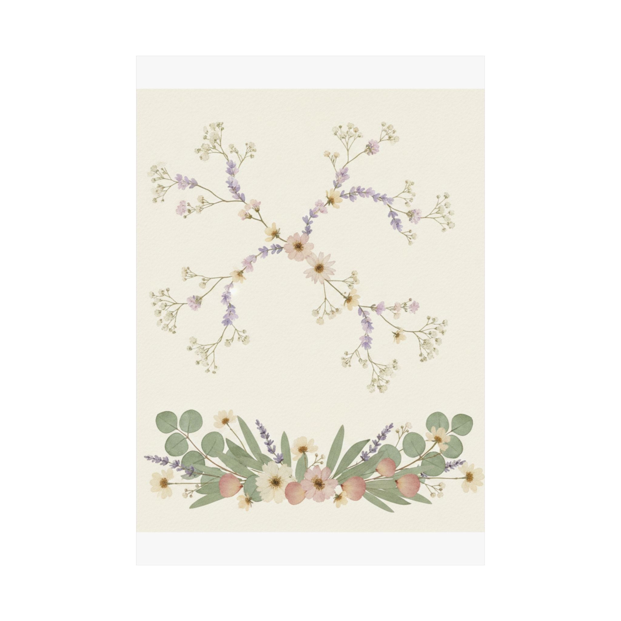 Pressed Lavender & Eucalyptus Garland Matte Poster