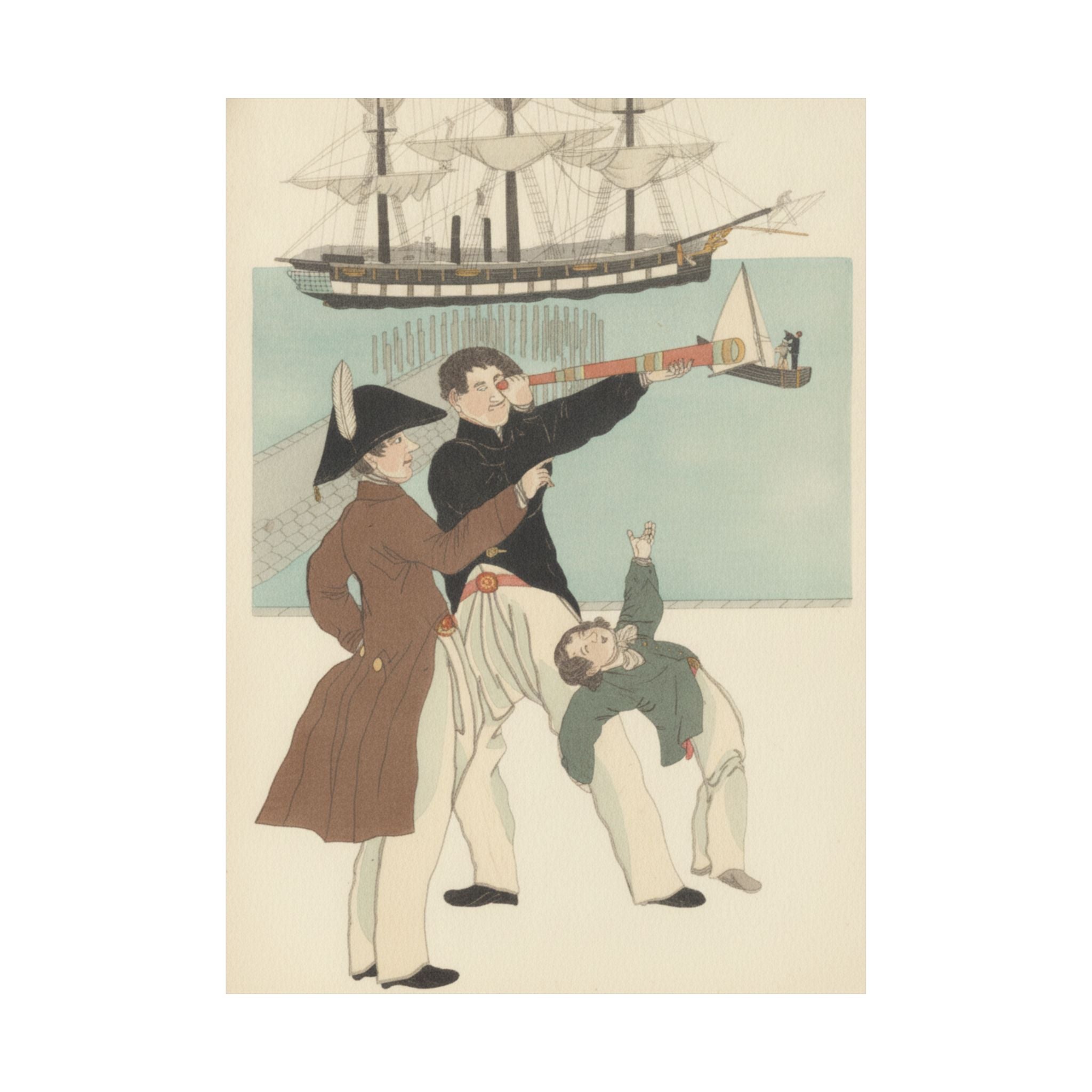 Botanical — Russians Enjoying A Holiday In Yokohama (Yokohama Kyūjitsu Roshiajin Yūkō) — Matte Poster