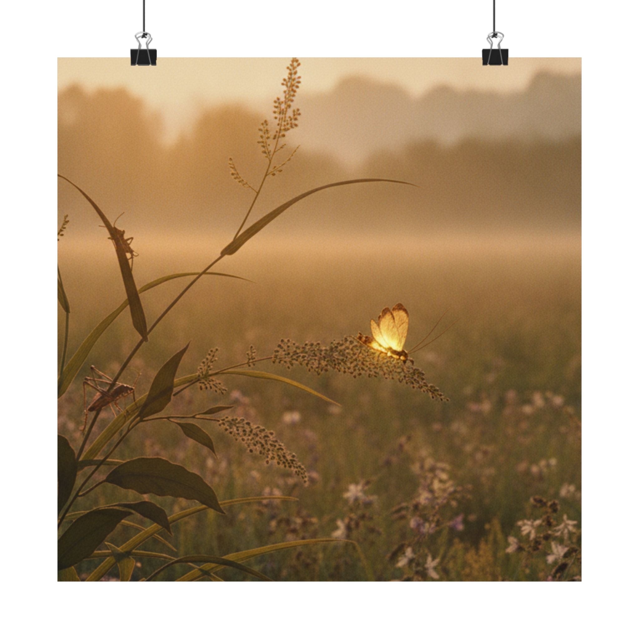 Scenic Nature — Tree Cricket (Matsumushi); Firefly (Hotaru), From The Picture Book Of Crawling C — Matte Poster