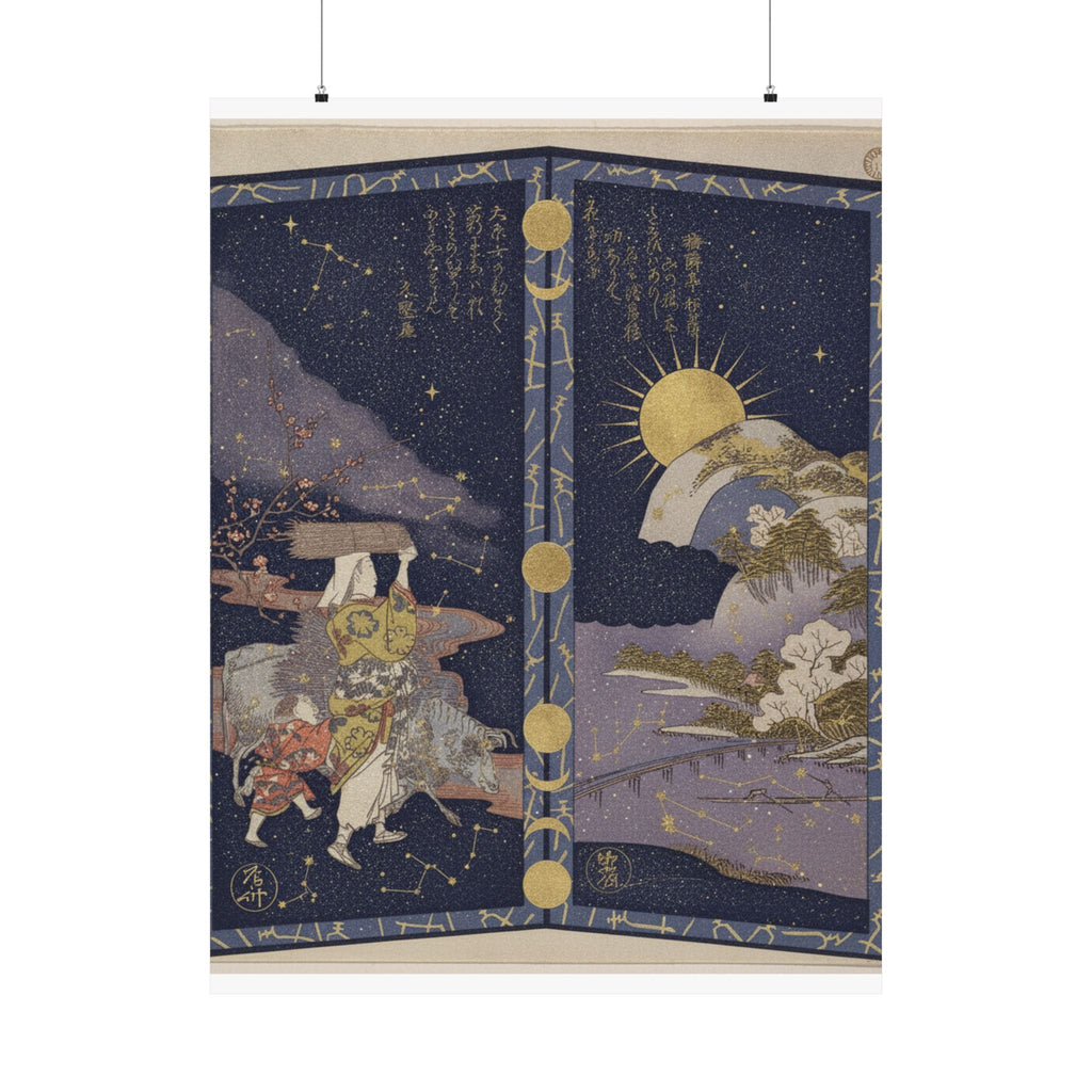 Celestial — Surimono In Shape Of Small Twofold Screen — Matte Poster