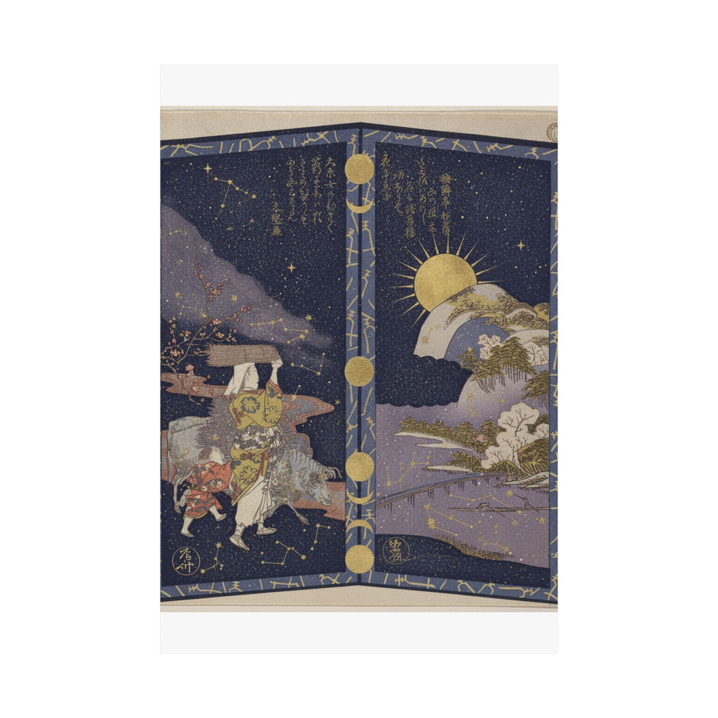 Celestial — Surimono In Shape Of Small Twofold Screen — Matte Poster