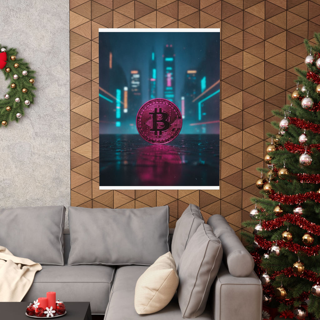 Neon Noir — Coin — Matte Poster