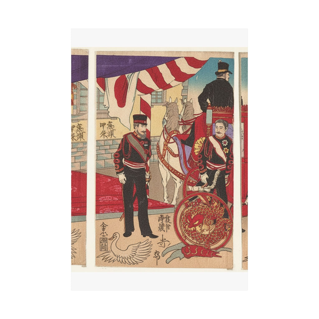 Japanese Street — Arrival Of The Emperor At Tokyo After The Victory (Russo-Japanese War) — Matte Poster