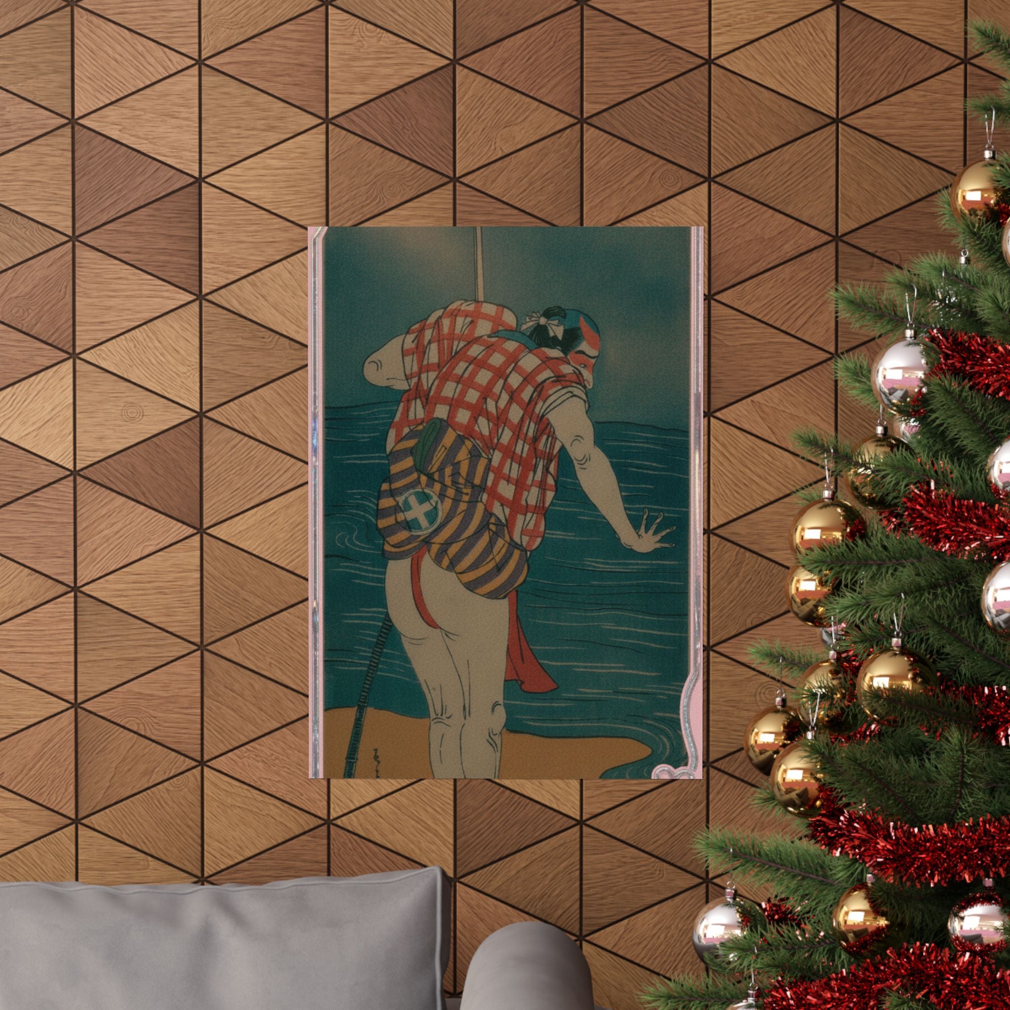 Cinematic — The Actor Otani Hiroemon Iii As Man Ready To Wade Into The Sea With A Drawn Swor — Matte Poster