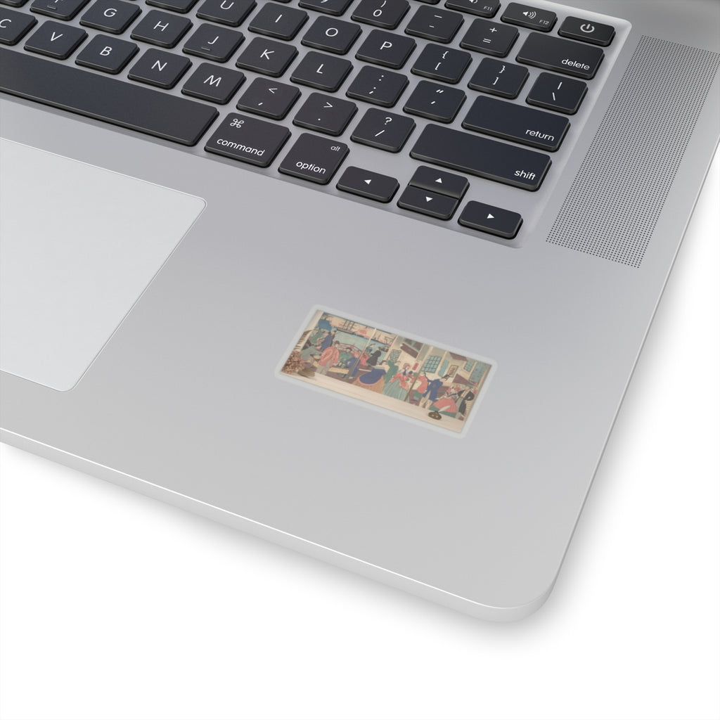 Product Marketing — People Of The Five Nations Drinking And Eating (Gokakoku Jinbutsu Dontaku No Zu) — Kiss-Cut Sticker