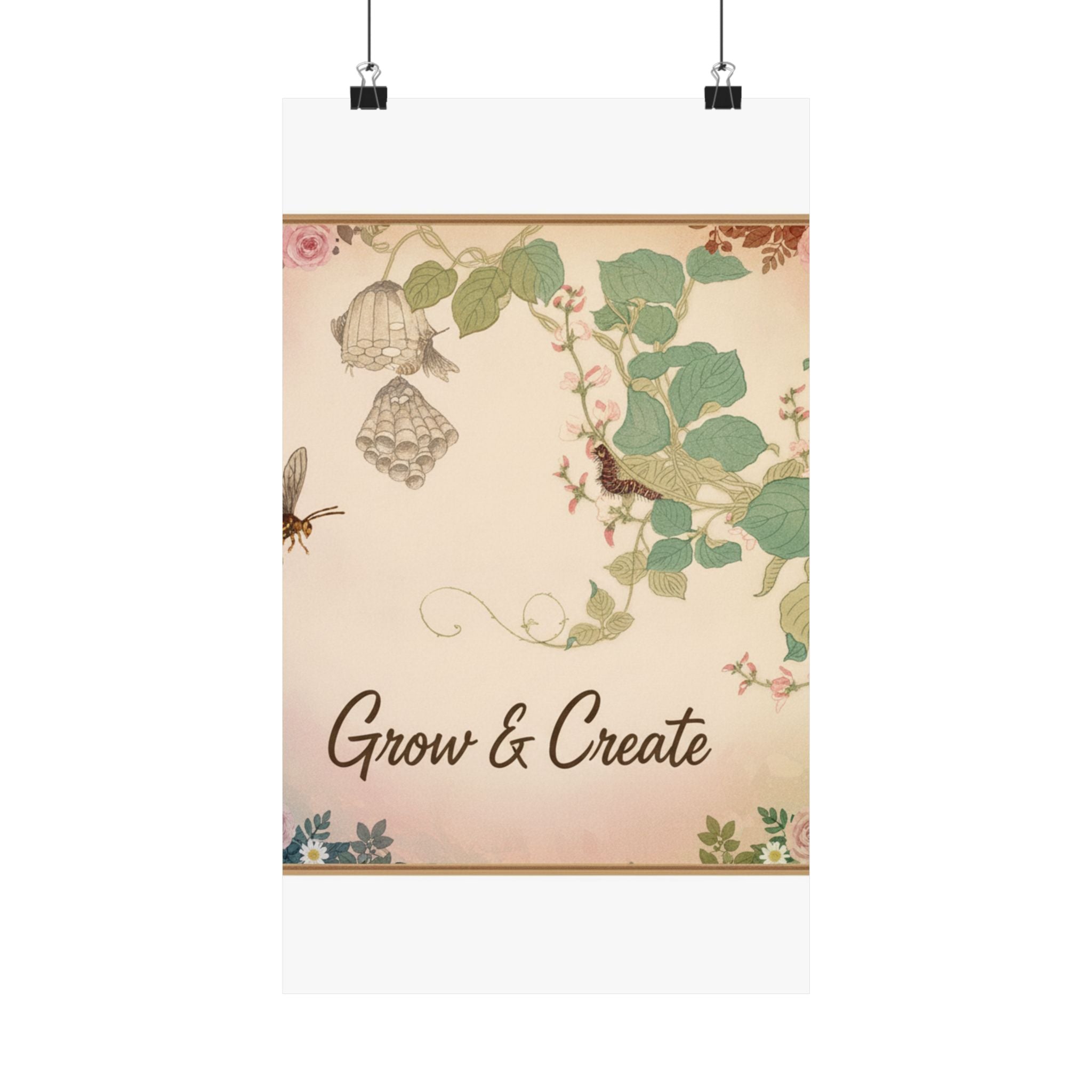 Affirmation — Paper Wasp (Hachi); Hairy Caterpillar (Kemushi), From The Picture Book Of Crawli — Matte Poster