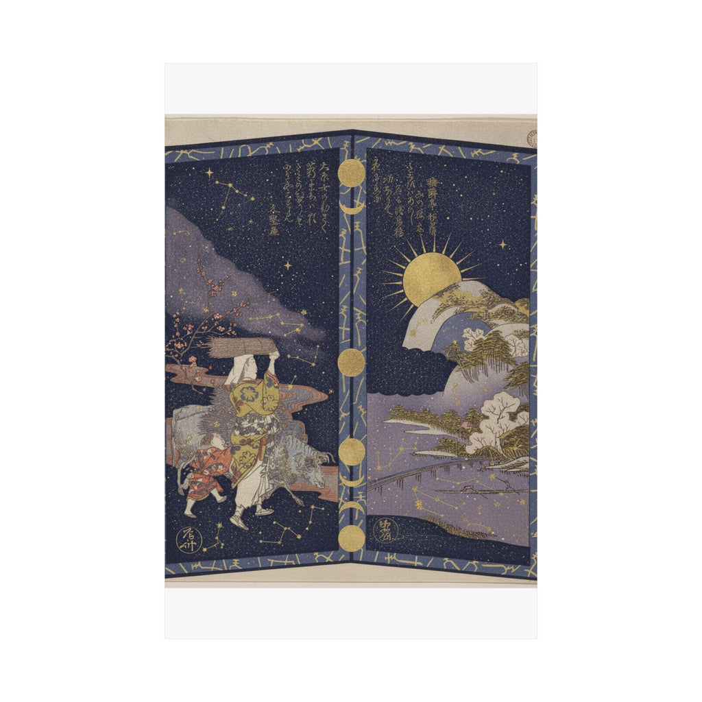 Celestial — Surimono In Shape Of Small Twofold Screen — Matte Poster