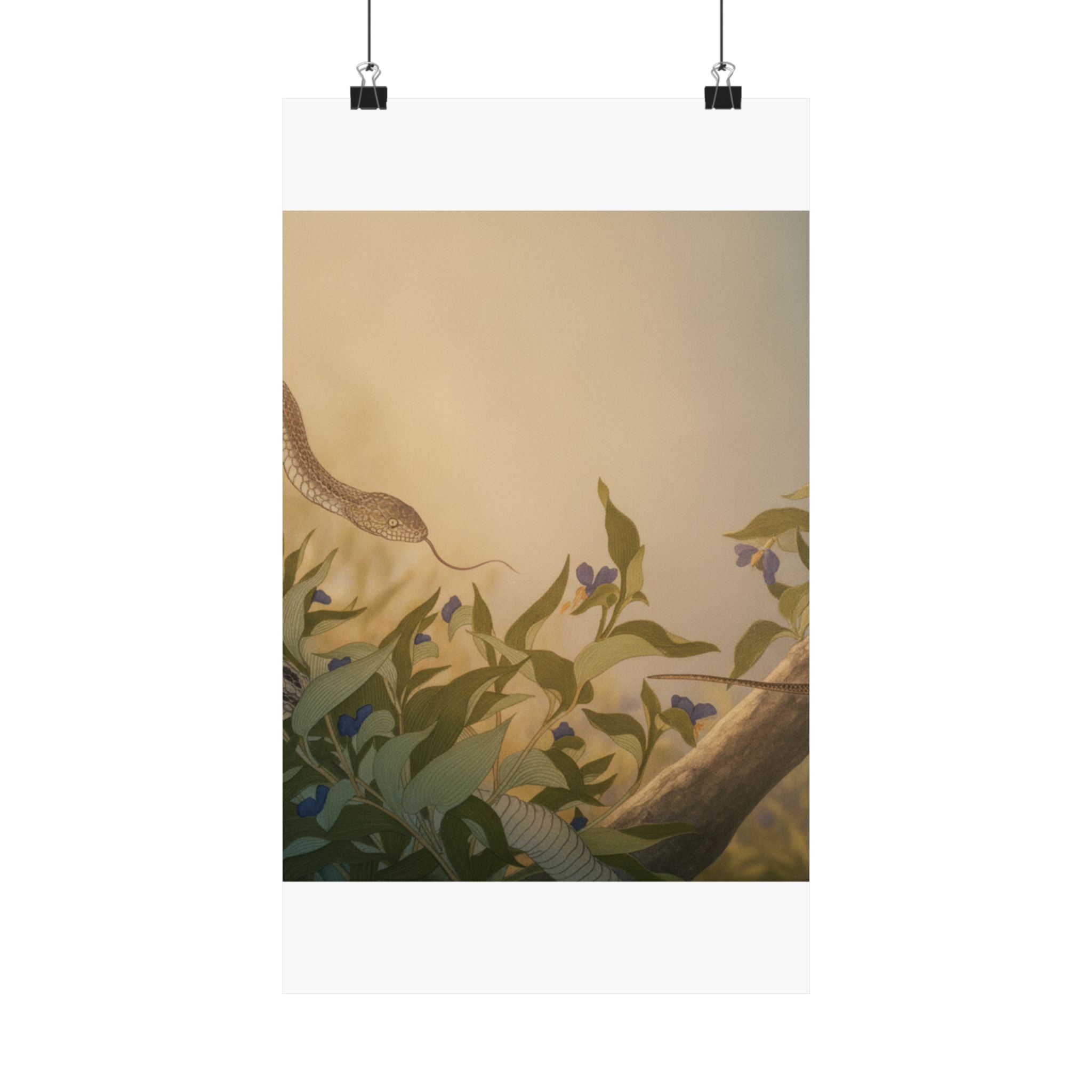 Scenic Nature — Rat Snake (Hebi); Lizard Or Skink (Tokage), From The Picture Book Of Crawling Cr — Matte Poster