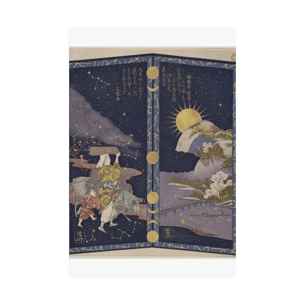 Celestial — Surimono In Shape Of Small Twofold Screen — Matte Poster