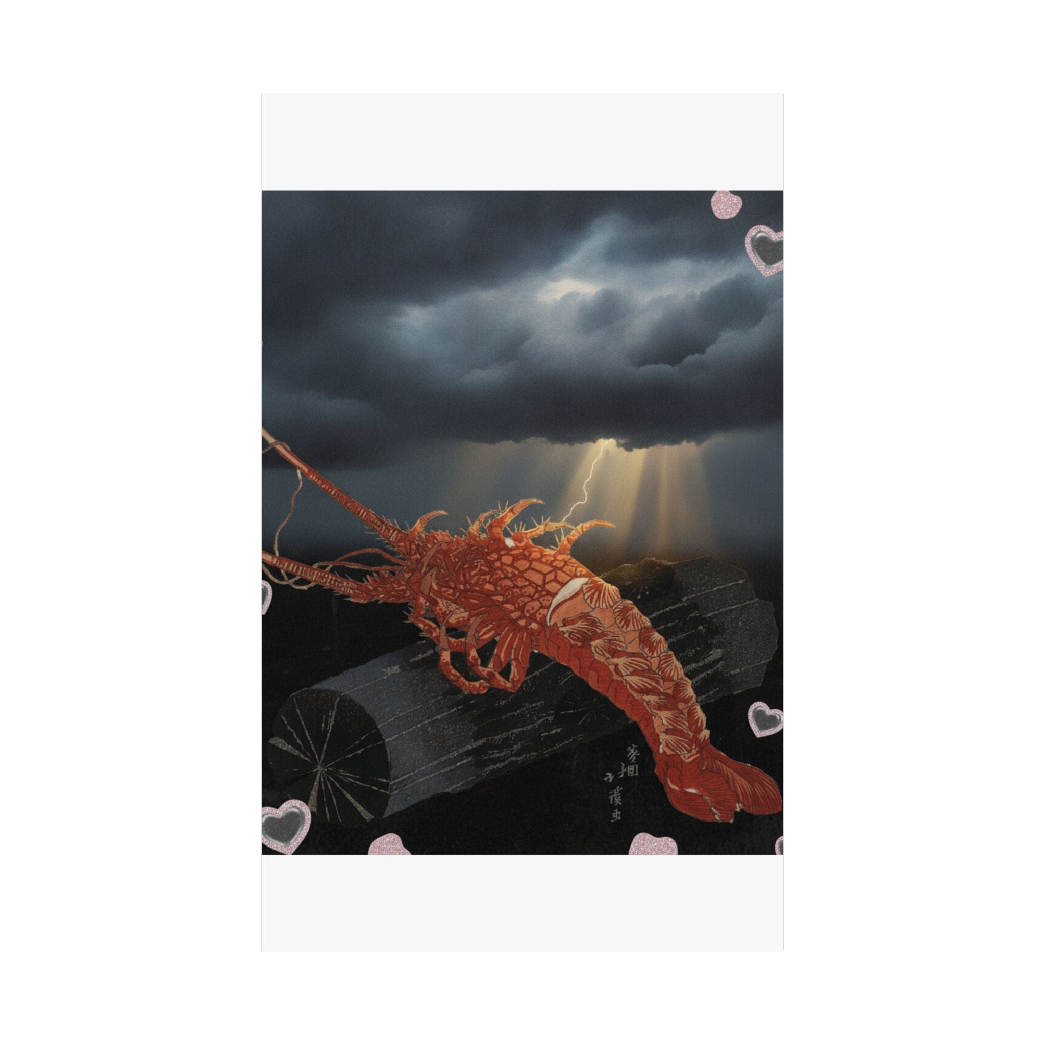 Dramatic Storm — Lobster On A Piece Of Charcoal — Matte Poster